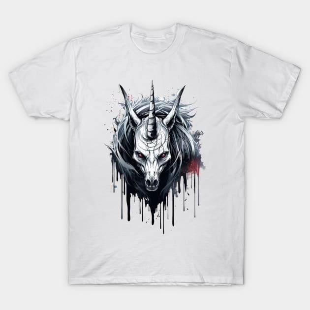 Creepy Unicorn T-Shirt by OscarVanHendrix